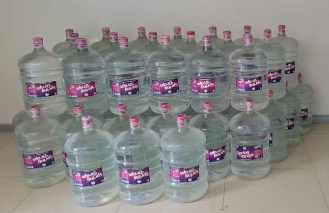 Spring Drops water jars ready for delivery